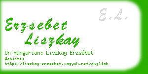 erzsebet liszkay business card