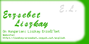 erzsebet liszkay business card